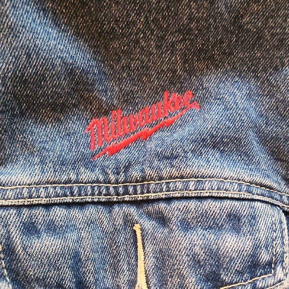 Milwaukee Tools Swingster Men's Flannel Lined Blue Denim Jacket Size XL Vintage - Picture 3 of 12